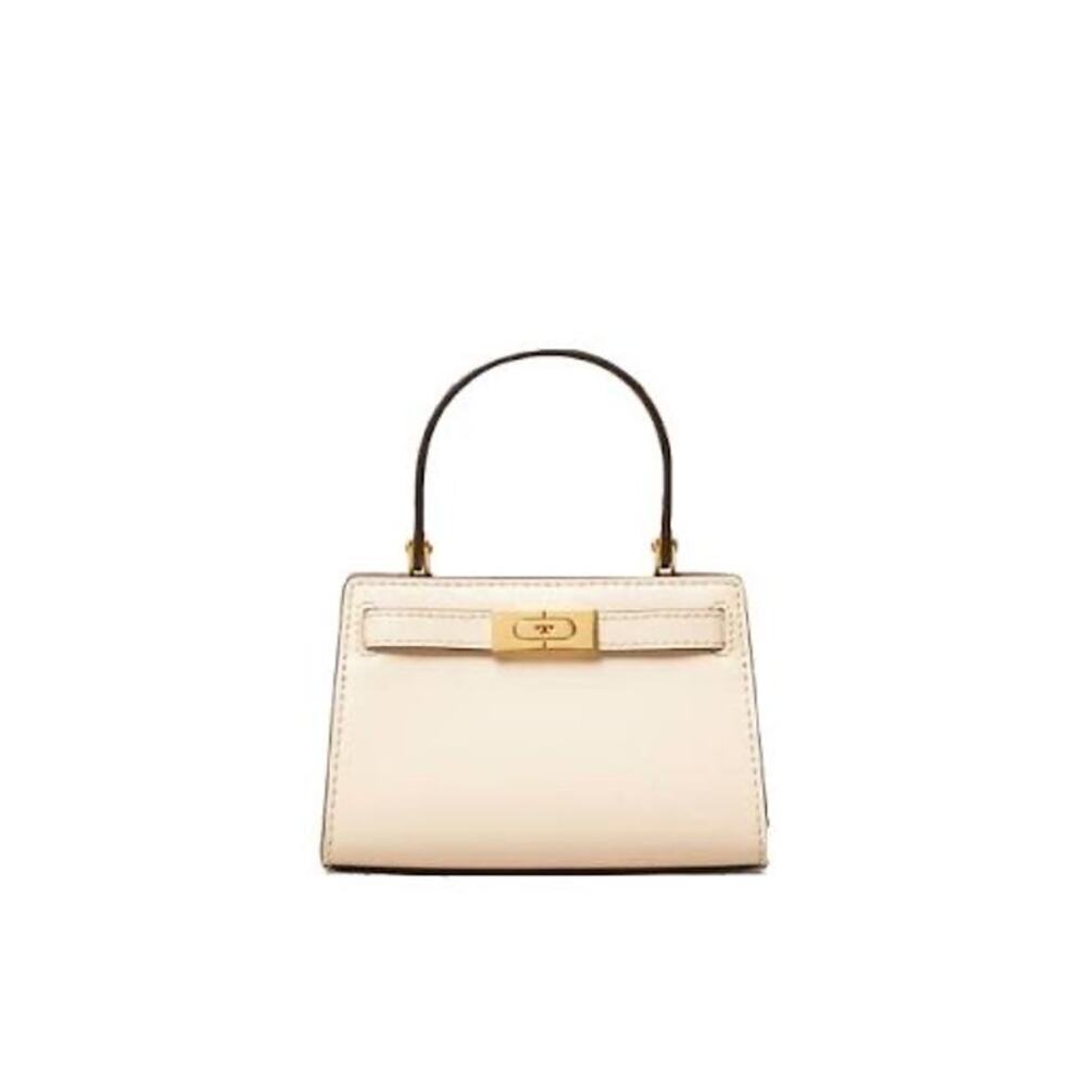 Tory Burch Lee Radziwill Cream Moose Leather Nano Bag NWT